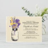 Probe Dinner Mason Jar Wildblumen Einladung (Stehend Vorderseite)