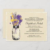 Probe Dinner Mason Jar Wildblumen Einladung (Vorne/Hinten)