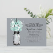 Probe Dinner Mason Jar Wildblumen Einladung (Stehend Vorderseite)