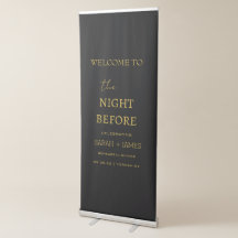 Probe Dinner Minimalistisch Black Gold Willkommen
