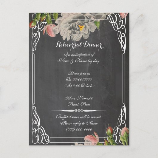 Probe-Dinner mit Tafel, Hochzeitsfeier, Probe Postkarte (Vorderseite)