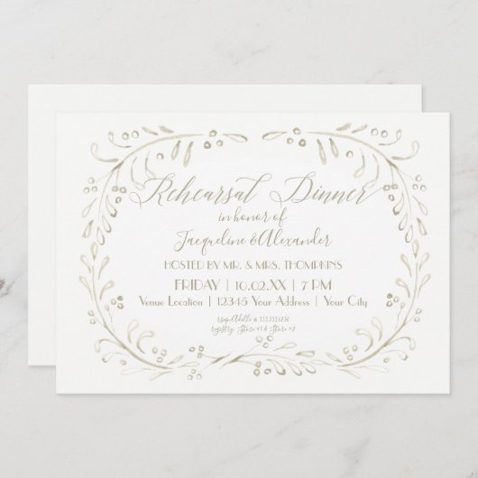 Probe Dinner Modernes, einfaches Wasserfarbenrad Einladung (Vorne/Hinten)