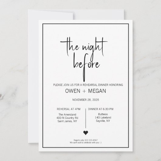 Probe Dinner, Nacht vor Einladung (Vorderseite)