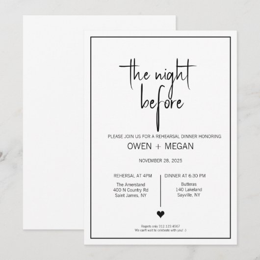 Probe Dinner, Nacht vor Einladung (Vorne/Hinten)