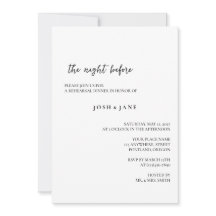 Probe Dinner, Nacht vor Einladungen