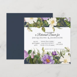 Probe Dinner Navy Lila Elfenbeinflora Rose Einladung