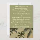 Probe Dinner Palm Tree Design Einladung (Rückseite)