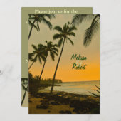 Probe Dinner Palm Tree Design Einladung (Vorne/Hinten)