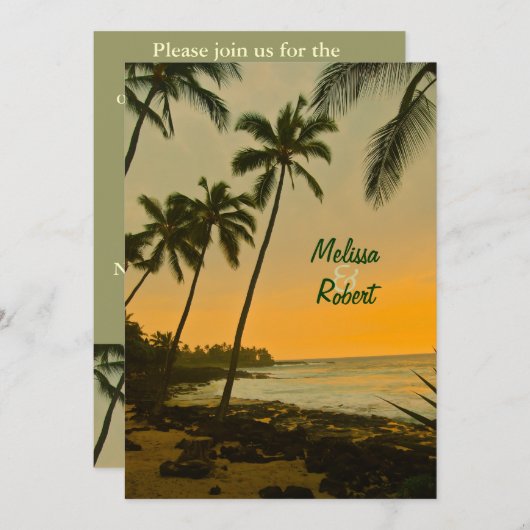 Probe Dinner Palm Tree Design Einladung (Vorne/Hinten)