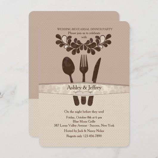 Probe Dinner Party Einladung (Vorne/Hinten)