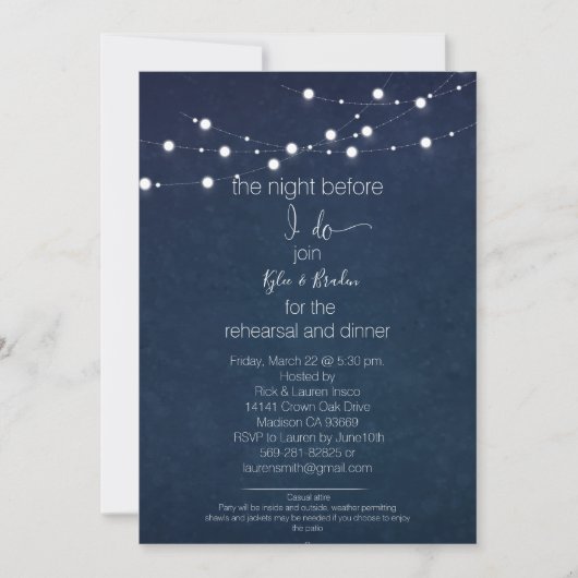 Probe Dinner/ Party Einladungen/ Startup Einladung (Vorderseite)