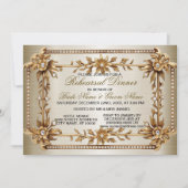 Probe Dinner Party Golden Verziert Dimond Einladung (Vorderseite)