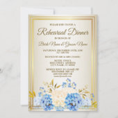 Probe Dinner Party Goldene Blüte Einladung (Vorderseite)