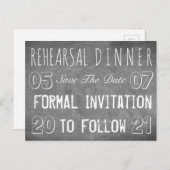 Probe Dinner Party Save the Date Halbpension Ankündigungspostkarte (Vorne/Hinten)