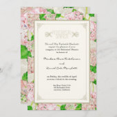 Probe Dinner - Pink Hydrangea Spitz Floral Einladung (Vorne/Hinten)