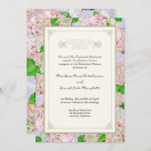 Probe Dinner - Pink Hydrangea Spitz Floral Einladung (Vorne/Hinten)