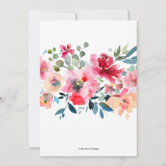 Probe Dinner Red Ombre Wasserfarbe Rose Ankündigung (Rückseite)