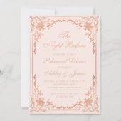 Probe Dinner Rosa Rose Gold Night Before Einladung (Vorderseite)