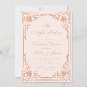 Probe Dinner Rosa Rose Gold Night Before Einladung