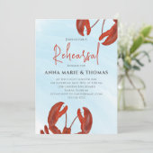 Probe Dinner Roter Hummer QR-Code Einladung (Stehend Vorderseite)