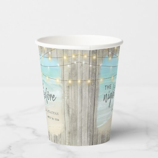 Probe Dinner Rustikale Hochzeit am Strand Pappbecher (Rechts)