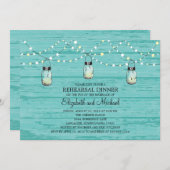 Probe Dinner Rustikale Holzmason Jar und Lights Einladung (Vorne/Hinten)