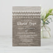 Probe Dinner Rustikale Holzzaun Spitzen Typografie Einladung (Stehend Vorderseite)