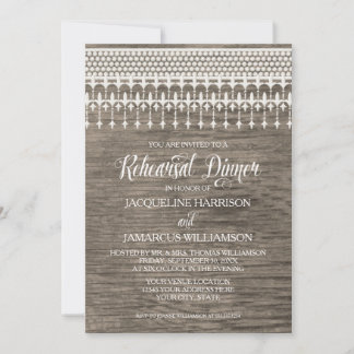 Probe Dinner Rustikale Holzzaun Spitzen Typografie Einladung