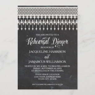 Probe Dinner Rustikale Khalkboard Spitzen Typograf Einladung