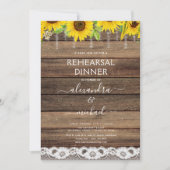 Probe Dinner Rustikale Sonnenblume Bauernhof Einladung (Vorderseite)