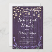 Probe Dinner - Rustikaler Holzlavender Einladung (Vorderseite)