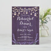 Probe Dinner - Rustikaler Holzlavender Einladung (Stehend Vorderseite)