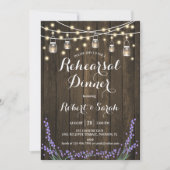 Probe Dinner - Rustikaler Holzlavender Einladung (Vorderseite)