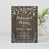 Probe Dinner - Rustikaler Holzlavender Einladung (Stehend Vorderseite)