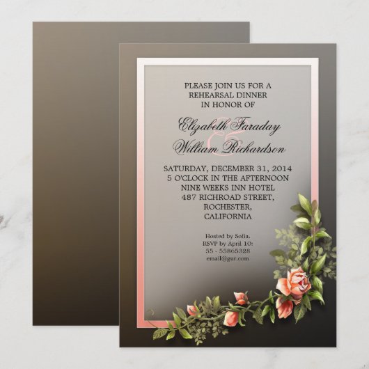 Probe Dinner schöne Einladung (Vorne/Hinten)