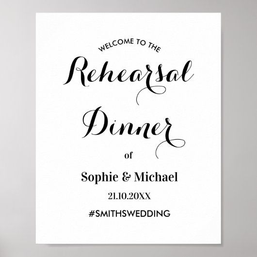 Probe Dinner Schwarz-weiß Empfang Poster (Vorne)