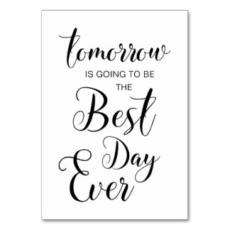 Probe Dinner Signs - morgen wird... Tischnummer