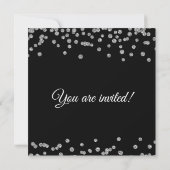 Probe Dinner Silver Glitzer Confetti Black Einladung (Rückseite)
