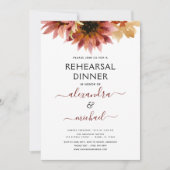 Probe Dinner Sonnenblume Burgund Land Einladung (Vorderseite)