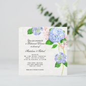 Probe Dinner Summer Blue Hydrangea Wasserfarbe Einladung (Stehend Vorderseite)