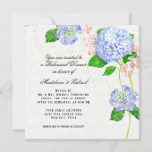 Probe Dinner Summer Blue Hydrangea Wasserfarbe Einladung (Vorderseite)
