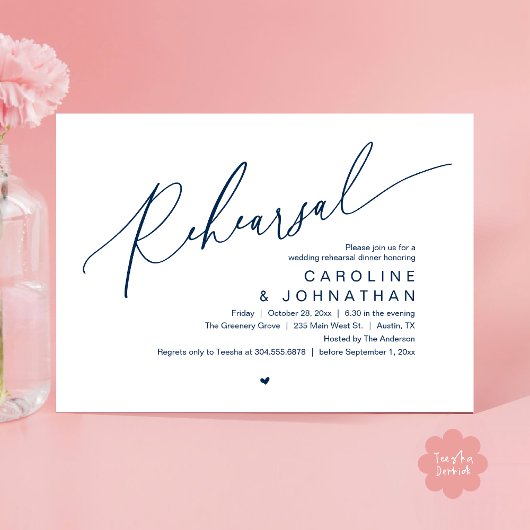 Probe Dinner, The Night Before Wedding Party Einladung