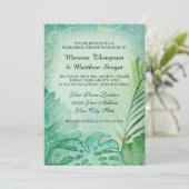 Probe Dinner Tropical Philodendron Leaf Palm Einladung (Stehend Vorderseite)