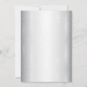 Probe Dinner Weiße Blume Goldener Rahmen Silber Einladung (Rückseite)