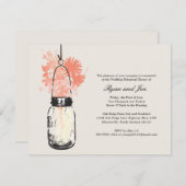 Probe Dinner - Wilde Blume & Mason Jar Einladung (Vorne/Hinten)