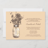 Probe Dinner - Wilde Blume & Mason Jar Einladung (Vorderseite)