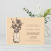 Probe Dinner - Wilde Blume & Mason Jar Einladung (Stehend Vorderseite)