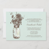 Probe Dinner - Wilde Blume & Mason Jar Einladung (Vorderseite)