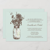 Probe Dinner - Wilde Blume & Mason Jar Einladung (Vorne/Hinten)