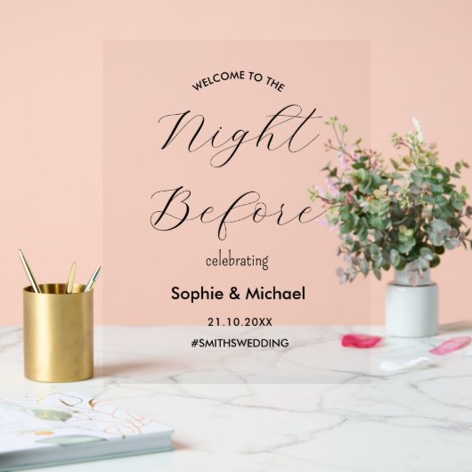 Probe-Dinner Willkommen am Vorabend Acrylschild (Hochzeit)